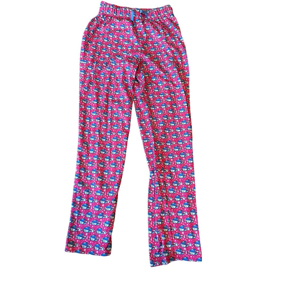 Vineyard Vines holiday whale pajama bottom girls small 7-8